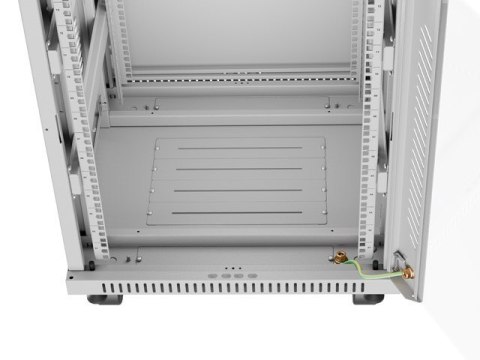 LANBERG SZAFA RACK STOJĄCA 19" 15U 600X600 SZARA DRZWI SZKLANE LCD V2 (FLAT PACK)