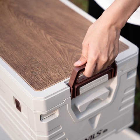 NCB4002 SKŁADANA SKRZYNIA KEMPINGOWA Z FUNKCJĄ STOŁU 2W1 ZIELONA NILS CAMP