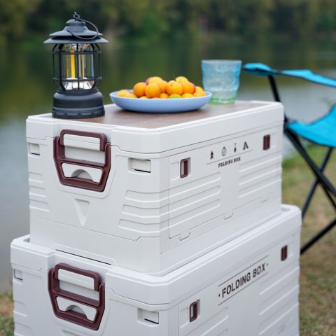 NCB4002 SKŁADANA SKRZYNIA KEMPINGOWA Z FUNKCJĄ STOŁU 2W1 ZIELONA NILS CAMP