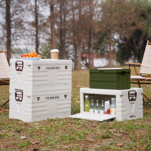 NCB4007 SKŁADANA SKRZYNIA KEMPINGOWA ZIELONA Z FUNKCJĄ STOŁU 2W NILS CAMP