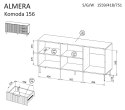 Komoda 1 ALMERA 156x42x75 orzech/kaszmir