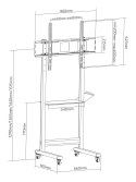 TECHLY STOJAK MOBILNY TV 50-90" DO 70KG REGULOWANY PÓŁKA AV