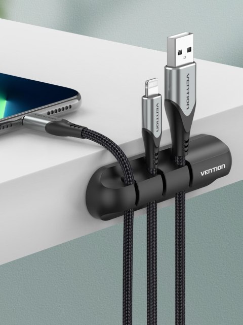 3-portowy organizer kabli Vention czarny