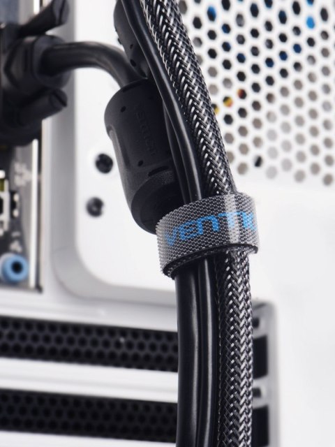 Opaska rzepowa organizer kabli Vention 1m czarna