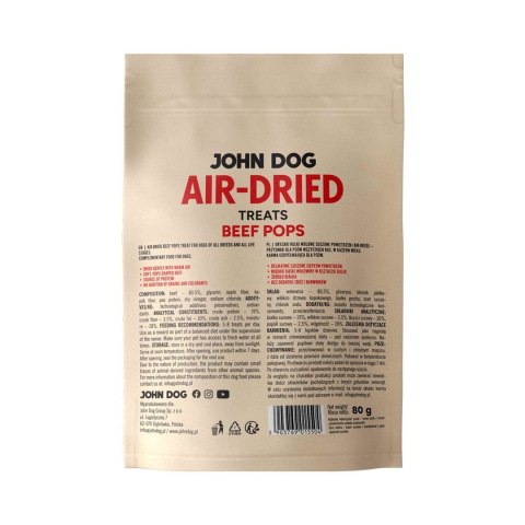 JOHN DOG AIR DRIED BEEF POPS 80G- przysmak