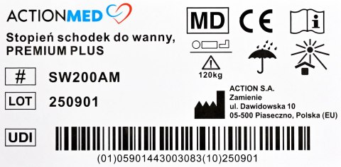 Stopień schodek do wanny, PREMIUM PLUS