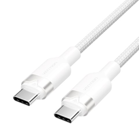 Kabel USB-C do USB-C Vention w oplocie 3A 480Mbps 60W PD 2m biały