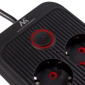 MACLEAN LISTWA ZASILAJĄCA MACLEAN, PRZEDŁUŻACZ 6 GNIAZD + 4XUSB, 110-240V AC 50/60HZ, 2.1A MAX 2500W, 3M, CZARNA, MCE391 B MC