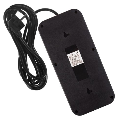 MACLEAN LISTWA ZASILAJĄCA MACLEAN, PRZEDŁUŻACZ 6 GNIAZD + 4XUSB, 110-240V AC 50/60HZ, 2.1A MAX 2500W, 3M, CZARNA, MCE391 B MC