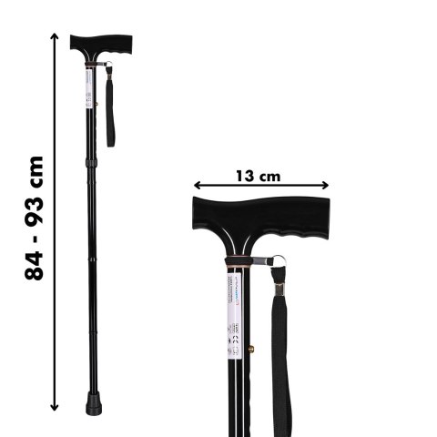 Laska inwalidzka, składana (czarna)