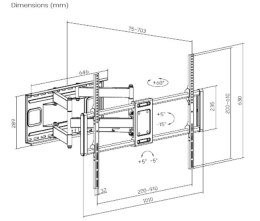 GEMBIRD UCHWYT SUFITOWY DO TELEWIZORA Z PEŁNYM ZAKRESEM RUCHU (REGULOWANY), 60