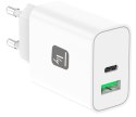 TECHLY ŁADOWARKA SIECIOWA GAN USB-C 30W PD I USB-A