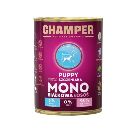 CHAMPER PUPPY MONOBIAŁKOWA łosoś mokra karma dla psa 400 g