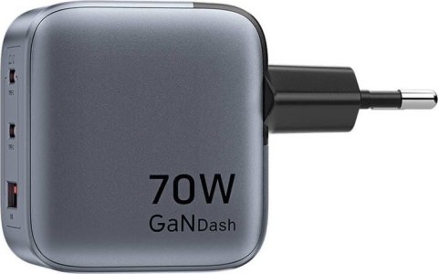 Ładowarka Vention 70W GaN PD 1x USB-A 2x USB-C czarna