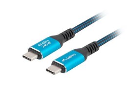 LANBERG KABEL USB-C M/M USB4 0.5M 240W 8K 60HZ CZARNO-NIEBIESKI