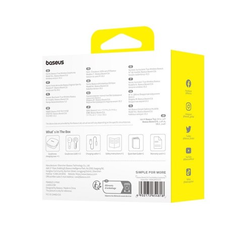 Słuchawki bezprzewodowe Baseus Bowie E16 niebieski