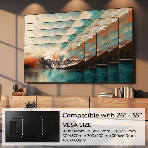 Uchwyt ścienny do telewizora Maclean MC-862 (ścienne; 26" - 55"; max. 40kg)