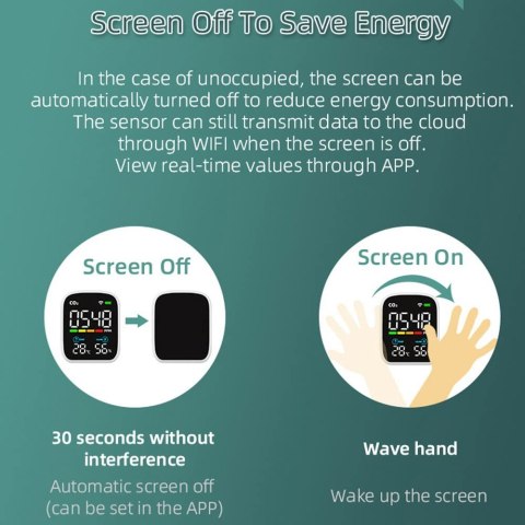 ELKTRONICZNY MONITOR CO2, TEMP, WILG