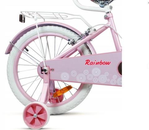 ROWEREK DZIECIĘCY ROWER DLA DZIEWCZYNKI RÓŻOWY 16 CALI KOSZYK + PROWADNIK