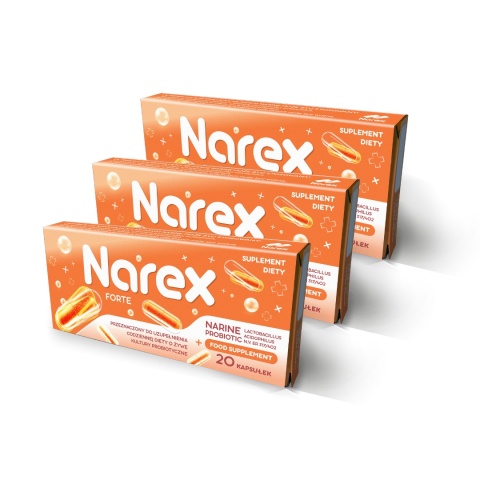 Probiotyk Narine • Narex Forte • Zestaw dwutygodniowy zestaw 3 opakowań