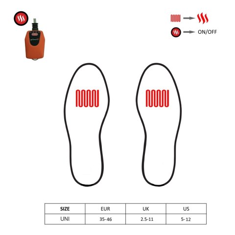 GLOVII OGRZEWANE, STEROWANE APLIKACJĄ, WKŁADKI NARCIARSKIE, W ZESTAWIE BATERIE Z UCHWYTEM NA BUTY NARCIARSKIE GW4U