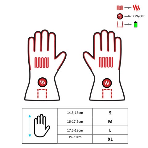 Rękawice z ogrzewaniem Glovii GS9L (L ; kolor czarny)