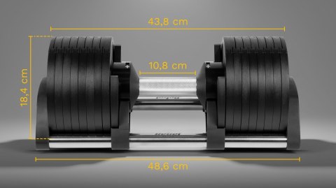 REBEL ACTIVE HANTEL ŻELIWNY REGULOWANY AUTOMAT 36KG, SKOK CO 2KG RBA-2332-36