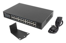 SWITCH LANBERG RSFE-24P-2C-250 24X 100MB POE+/2X COMBO RACK 19