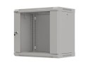 Szafa instalacyjna rack wisząca 19" 9U 540x350 szara drzwi przeszklone LANBERG (FLAT PACK)