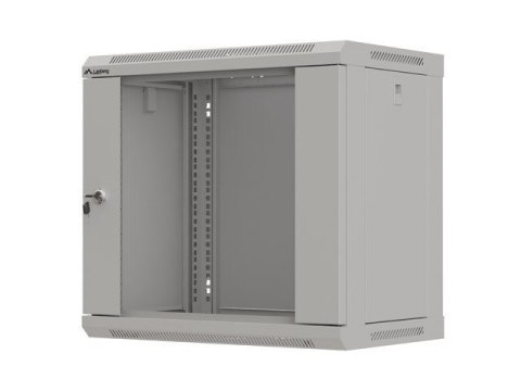 Szafa instalacyjna rack wisząca 19" 9U 540x350 szara drzwi przeszklone LANBERG (FLAT PACK)