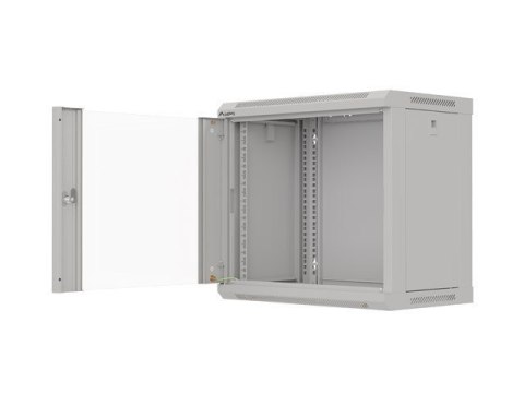 Szafa instalacyjna rack wisząca 19" 9U 540x350 szara drzwi przeszklone LANBERG (FLAT PACK)
