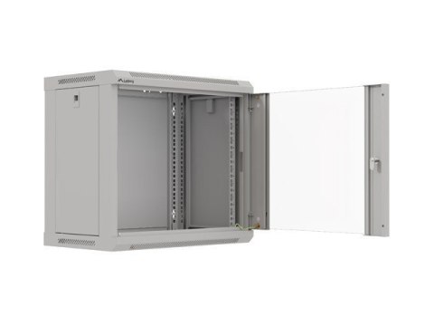 Szafa instalacyjna rack wisząca 19" 9U 540x350 szara drzwi przeszklone LANBERG (FLAT PACK)