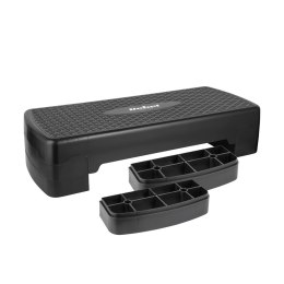 REBEL ACTIVE STEP DO AEROBIKU I ĆWICZEŃ FITNESS, 3 STOPNIE, 68 CM, CZARNY RBA-3227-BK