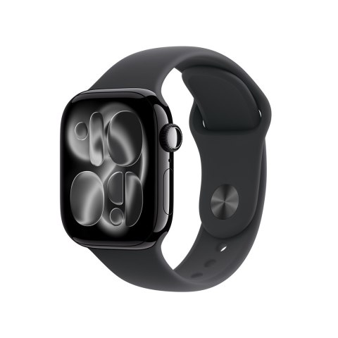 Zegarek Apple Watch Series 11 (2025) GPS 42mm Jet Black Aluminiowa koperta z paskiem sportowym S/M