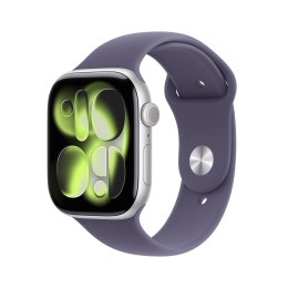 Zegarek Apple Watch Series 11 (2025) GPS 46mm Srebrna aluminiowa koperta ze sportowym paskiem M/L - Purple Fog