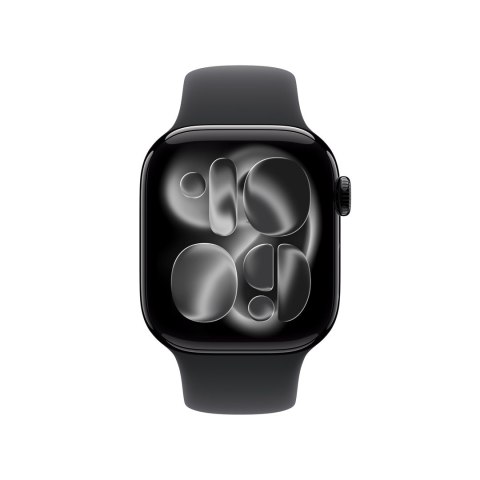 Zegarek Apple Watch Series 11 (2025) GPS 42mm Jet Black Aluminiowa koperta z paskiem sportowym S/M