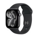 Zegarek Apple Watch Series 11 (2025) GPS 42mm Jet Black Aluminiowa koperta z paskiem sportowym S/M