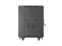 Szafa instalacyjna RACK stojąca 19" 15U 600x600 czarna drzwi perforowane Lanberg (flat pack)