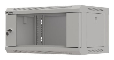 Szafa instalacyjna rack wisząca 19" 4U 540X350 szara drzwi przeszklone Lanberg (flat pack)
