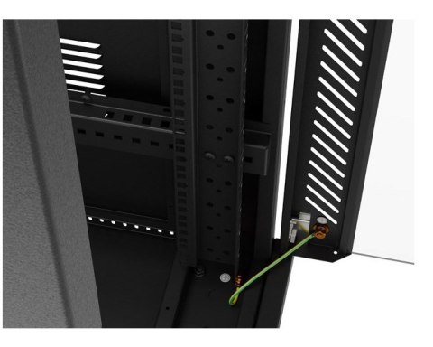 Szafa instalacyjna rack stojąca 19" 32U 600x1000 czarna drzwi przeszklone LCD Lanberg (flat pack)