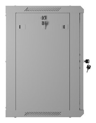 Szafa instalacyjna RACK wisząca 19" 12U 600X450 szara drzwi perforowane Lanberg (flat pack)