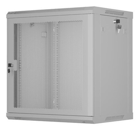 Szafa instalacyjna RACK wisząca 19" 12U 600X450 szara drzwi perforowane Lanberg (flat pack)