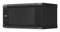 Szafa instalacyjna rack wisząca 19" 4U 540x350 czarna drzwi przeszklone LANBERG (flat pack)