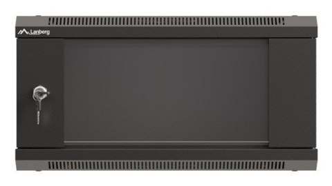 Szafa instalacyjna rack wisząca 19" 4U 540x350 czarna drzwi przeszklone LANBERG (flat pack)