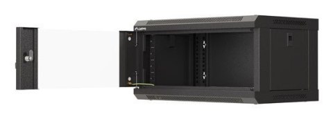 Szafa instalacyjna rack wisząca 19" 4U 540x350 czarna drzwi przeszklone LANBERG (flat pack)