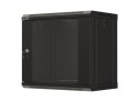 Szafa instalacyjna rack wisząca 19" 9U 540x350 czarna drzwi przeszklone Lanberg (FLAT PACK)