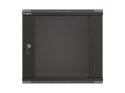 Szafa instalacyjna rack wisząca 19" 9U 540x350 czarna drzwi przeszklone Lanberg (FLAT PACK)