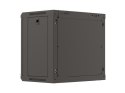 Szafa instalacyjna rack wisząca 19" 9U 540x350 czarna drzwi przeszklone Lanberg (FLAT PACK)