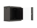 Szafa instalacyjna rack wisząca 19" 9U 540x350 czarna drzwi przeszklone Lanberg (FLAT PACK)