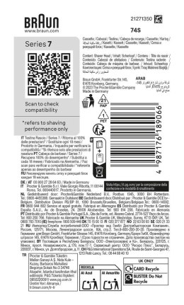 Braun Series 7 Elektrorasierer Original Scherkopf 74S